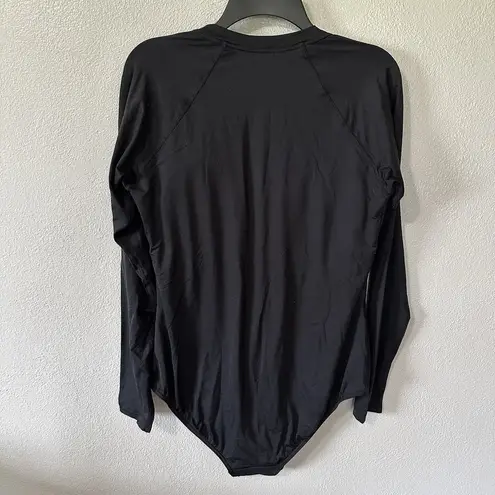 Sea Level Sz 12 Black Essentials Long Sleeve Multifit One Piece Swim Suit Zip Up