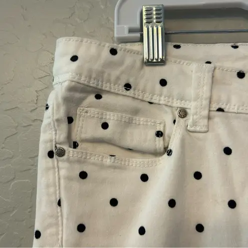 Denim Blvd white and black polka dot skinny stretchy jeans size 9