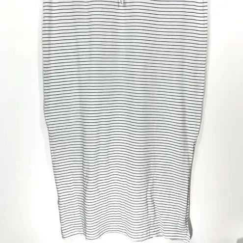 VERO MODA New  Striped Knit Henley Daina Dress Sleeveless Tie Waist Maxi White