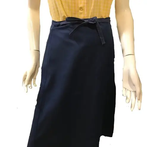 Vintage 1970s Sailboat Wrap Denim Skirt Medium Gingham Print Blue Size undefined