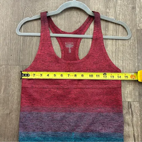 Athleta Relay Red Blue Ombré Racerback Bodysuit M