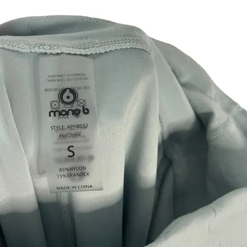 Mono B Women's Small Textured Camo Jacquard Teal Blue Green High Waist Leggings