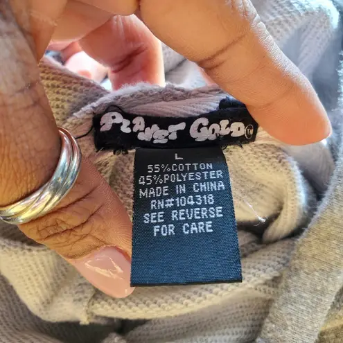 Planet Gold Gray Hooded Sweatshirt L