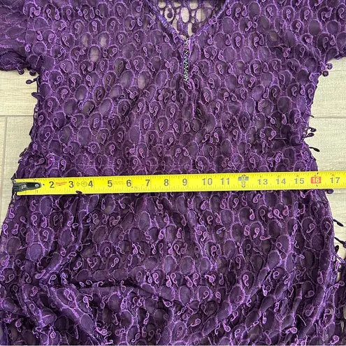 Eggplant Purple V Neck Medieval Renaissance Whimsical Dress Gown M Size M