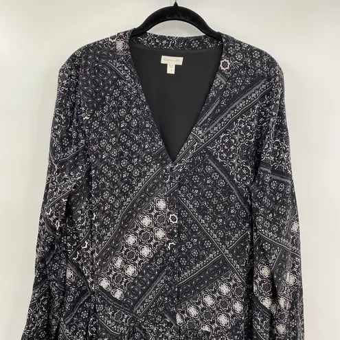 Garnet Hill Mini Dress Long Sleeve Multicolor Knee Length Women's Size 16