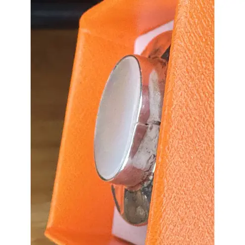 Frank Ramone Navajo Sterling Silver Mother Of Ring Size 5 Signed F Ramone White