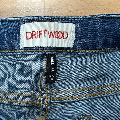 Driftwood Colette Cropped Denim Jean Embroidered Size 26