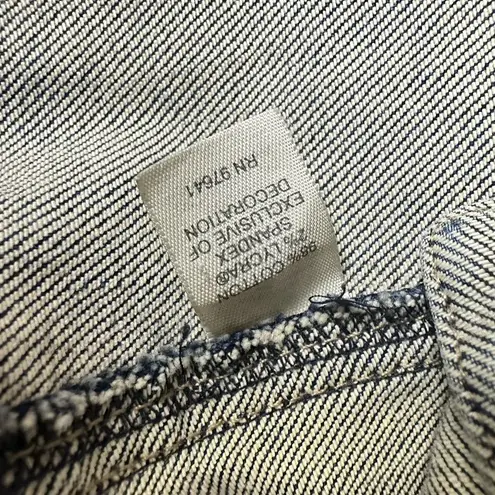 J. Jill Denim Jean Jacket Womens Size Medium Button Down Stretch Blue Med Wash Blue