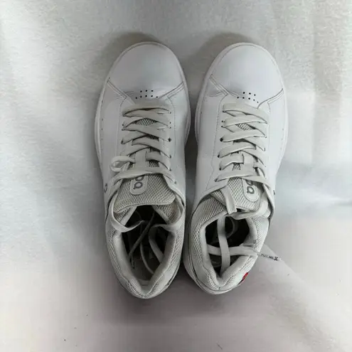 On Clouds Roger Advantage White Leather Sneakers