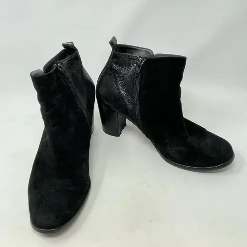 Paul Green Rockin Booties Black Suede Leather Metallic Size 7 / US 9.5