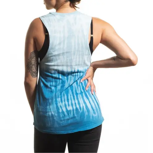 American Fighter x Affliction QUINN MUSCLE Blue Tie-Dye Women's Tank Size Small