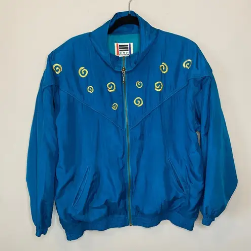 EVR Blue Silk Vintage Tracksuit Set Size XL 80s