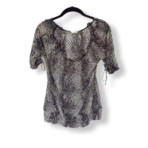 Energie Women’s Size S Snake Print Short Sleeve Tie Blouse