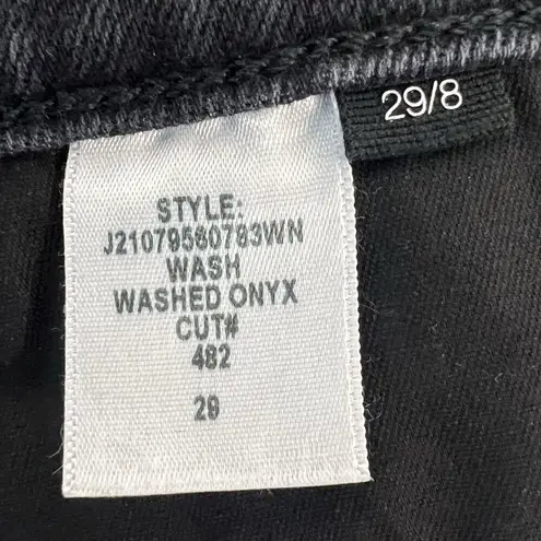 Veronica Beard Emma Mid-rise Skinny Jeans Washed Onyx Black Raw Hem stretch 29