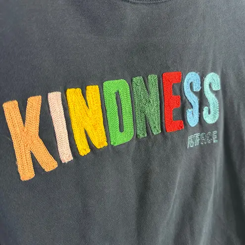 FatFace Womens size 6 Kindness Crewneck Sweatshirt Jumper Navy Blue Embroidered