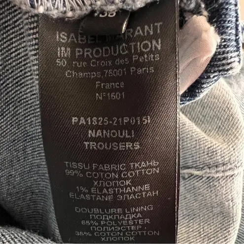 Isabel Marant Nanouli Denim Stirrup Jeans Pants Light Blue Acid Wash sz 38 US 6
