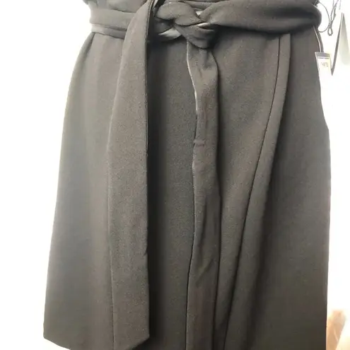 Adrianna Papell  Faux Wrap Tuxedo Dress Size 10 Black Formal Cocktail Wedding$139