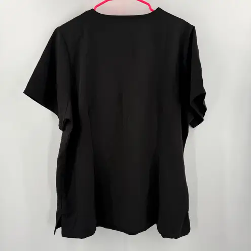Mandala Scrubs SZ 2XL One Pocket Top NWT Blk Medical Short Sleeve Dental Doctor Black