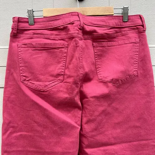NYDJ Teresa Wide Leg Ankle Jean Lift Tuck Slate Rose Pink Plus Size 14 EUC
