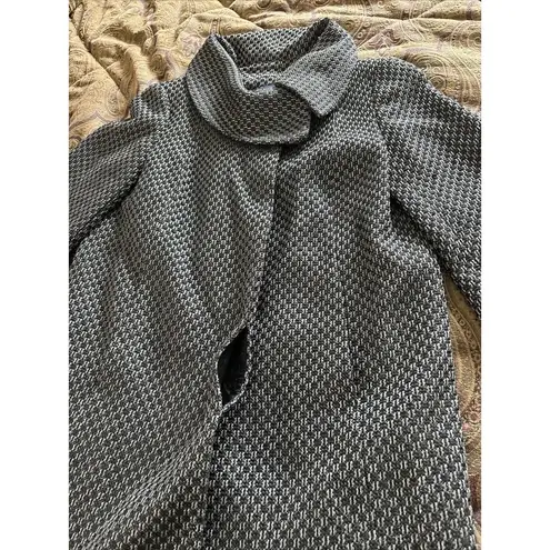 Anne Klein Ann Klein Black and Grey Size S tweed Coat