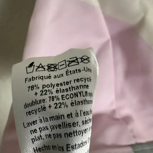 Mara Hoffman Astrid Colorblock Sage Multi Triangle Bikini Swimsuit Top Size XL