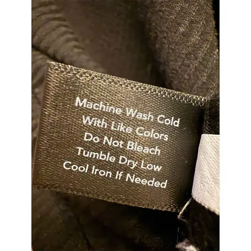 Boston Proper Women's Black Lace-Up Ribbed V-Neck Casual Tee Size XS