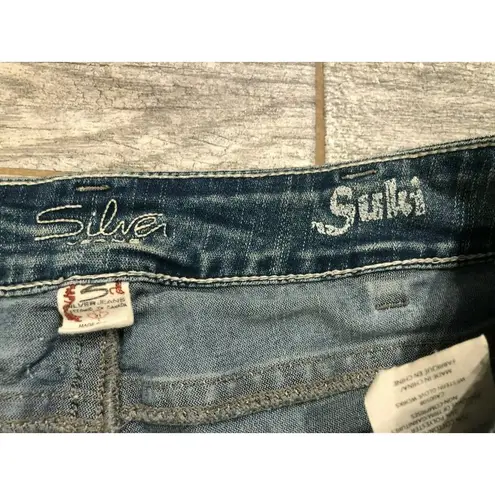 Silver Suki jeans Capri Jean 31 Frayed cuffs Distressed Cropped Womens Denim