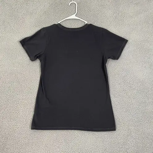 Life is Good  Crusher Tee Womens M Black Hug Me I'm Vaccinated Short Sleeve Shirt