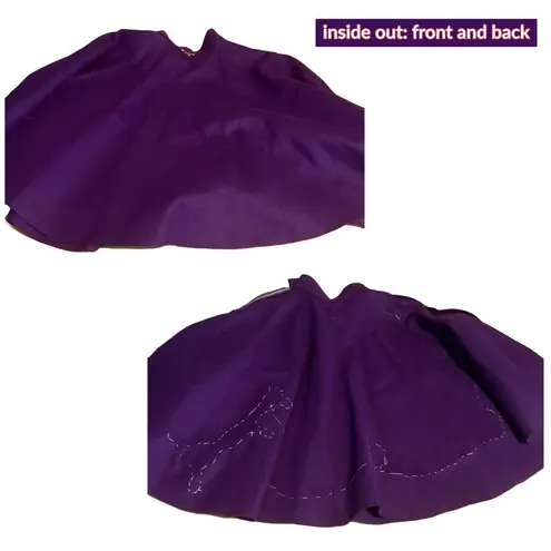 VINTAGE 1950'S BOBBIE BROOKS PURPLE FELT POODLE SKIRT WITH CROCHET DETAILS (S)