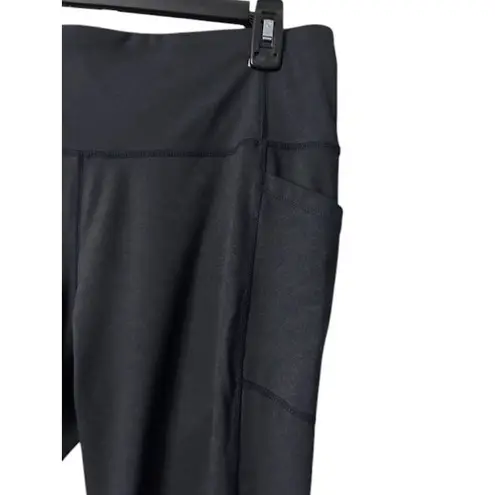 Mondetta L Black Performance Leggings Pockets Ankle Length Luxury Fit Sporty Gym