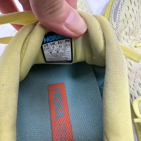 Hoka Womens size 9.5 B Clifton 8 Yellow Running Sneakers 1119394