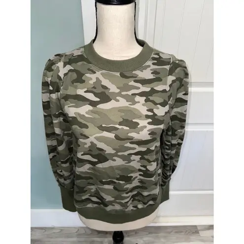 Banana Republic  Camo puff shoulder pullover sweatshirt size XS