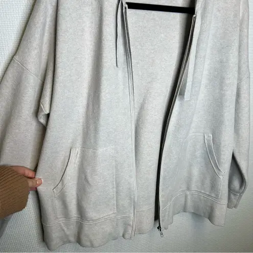 Madewell  | Large Cream Full Zip-Up Hoodie Sweater‎ Grey