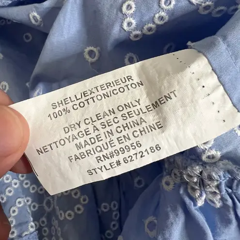 Shoshanna Swimwear Daisy Embroidered Off Shoulder Flounce Dress XS Women’s Blue