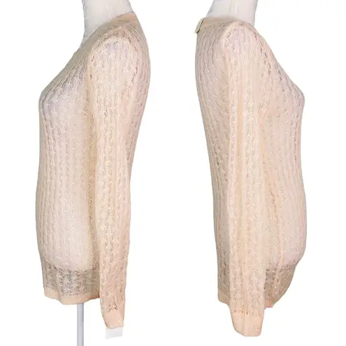 Frenchi Nordstrom Sweater M Peach Pink Blush Pointelle New Size M
