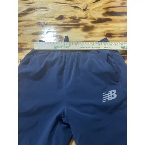 New Balance  Running Wind Pants Size Small Blue Zippered Ankles Pockets Athletic