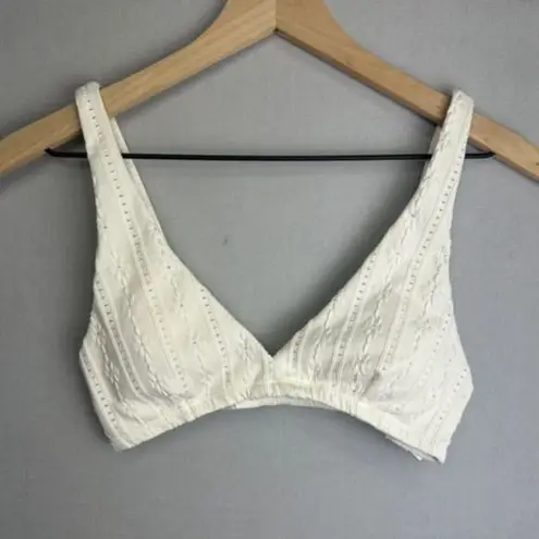 ANDIE  Swim The Belmar‎ Bikini Top Eyelet Design White Size XS