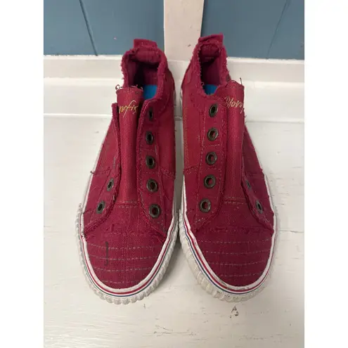 Blowfish Malibu Red Canvas Slip On Sneakers Shoes Casual Comfortable Size 7.5
