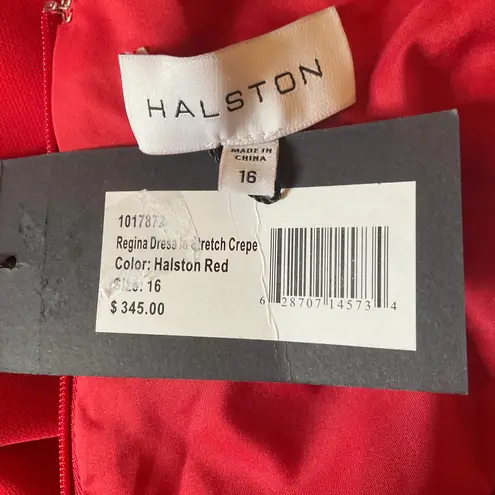 Halston Heritage Halston One Shoulder Regina Mini Sheath Holiday Party Cocktail Dress Red Size 16