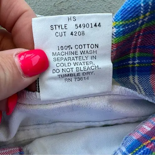 Vintage 80s Steel High Waist Red White Blue Mom Jean Shorts with Belt Size 26