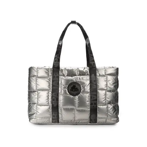Pajar Quilted Tote Bag Metallic Silver Lightweight Travel Gym Weekend OS