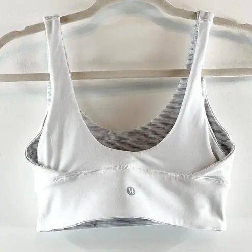 Lululemon  Align Light Support A/B Cup Yoga Reversible Sport Bra White Gray Small