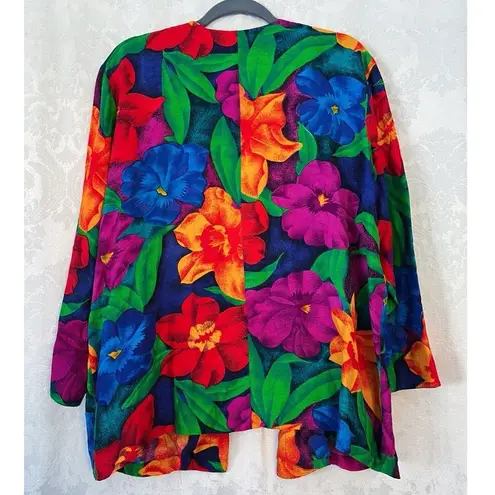 Laura & Jayne Collection Women’s Bright Floral Jacket With Pockets Size 14 GUC