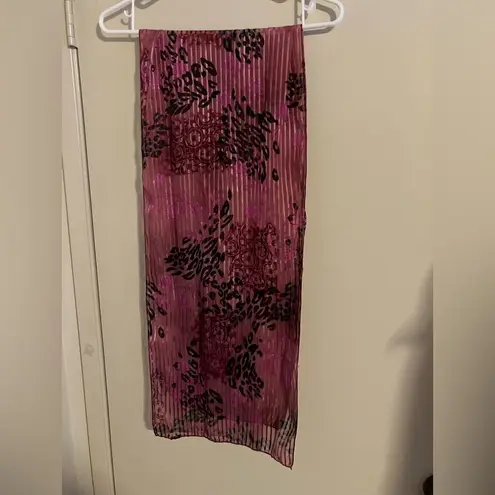 Red Purple & Pink Animal & Floral Print Scarf