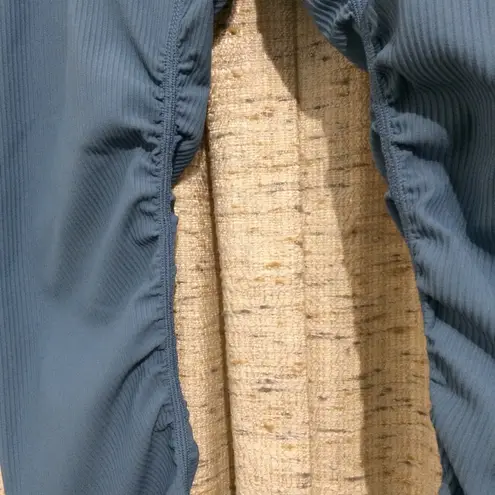 Zyia Storm Parallel Luxe High Waist Ribbed Ruched Colorblock Leggings