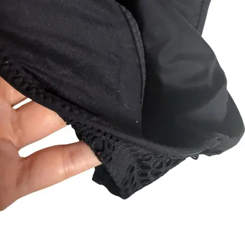 BECCA by Rebecca virtue Becca Rebecca Virtue Color Play Black Crochet Plunge One-Piece Swimsuit Size M