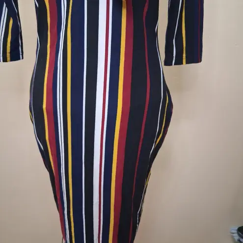 La Gypsy NWOT DRESS SEXY Multi-coloured striped with tie front detail #stripedd