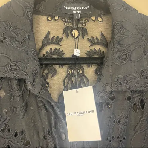 Generation Love New York black lace romper, size 12.