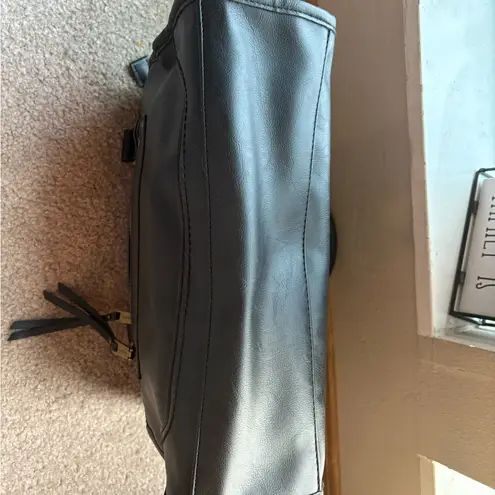 Rosetti Black Faux Leather Satchel Bag Crossbody