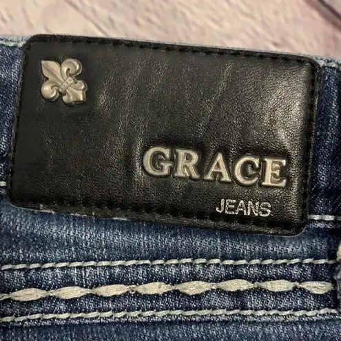 GRACE IN LA  Embellished Crop Jeans - 13/30